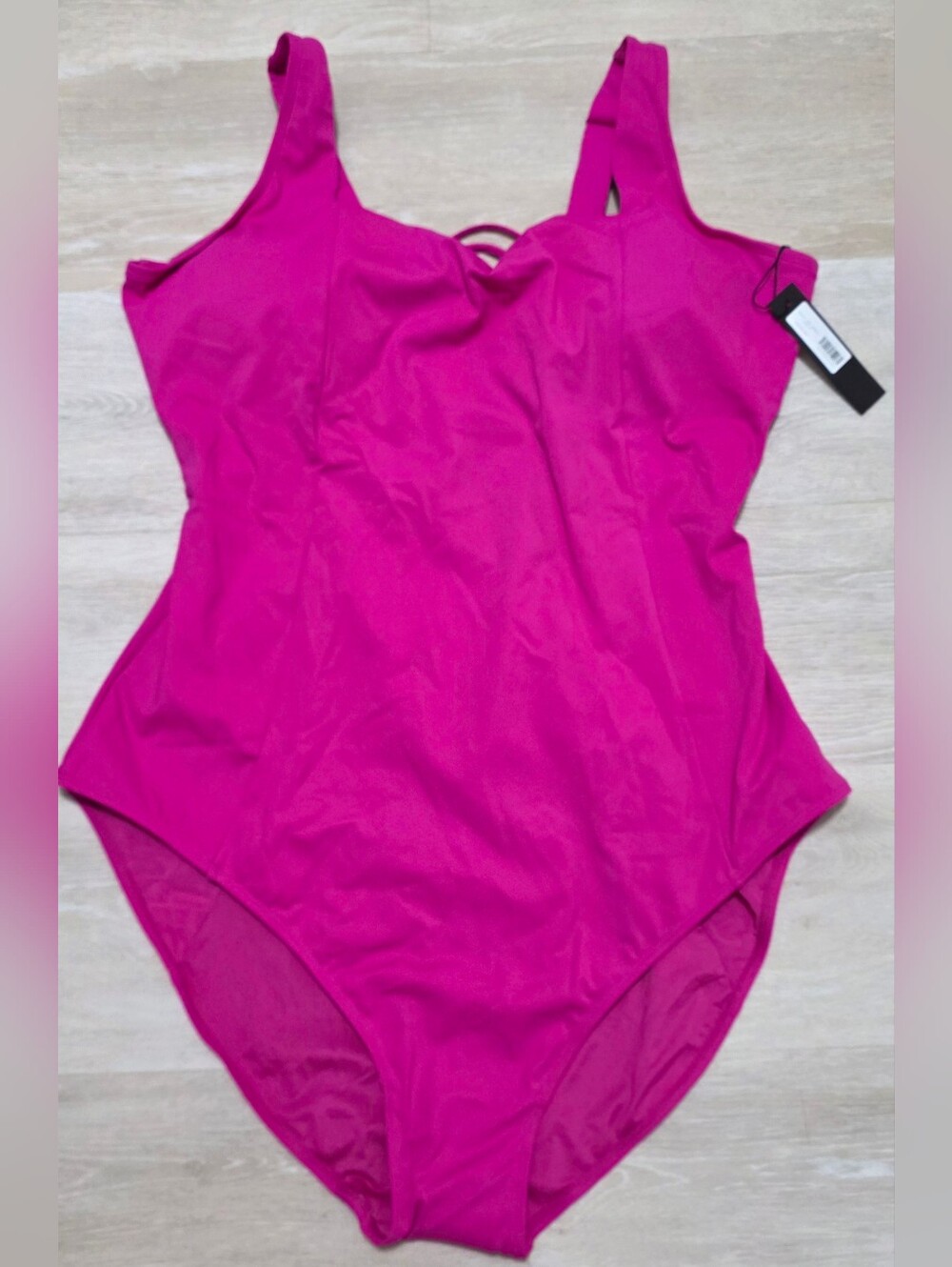 TA3 One Piece Swimsuit Pink 4X Regular Long Squarey Lace Up NWT Beach Vacation